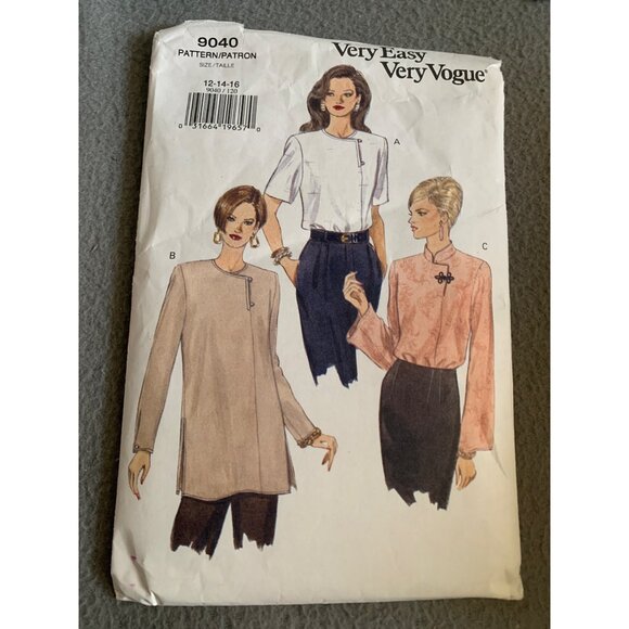 Vogue 9040 Sewing Pattern Womens Tops Size 12-14-16 1994 - Picture 1 of 2